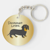 Dachshund ontwerp gepersonaliseerd sleutelhanger (Achterkant)