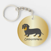 Dachshund ontwerp gepersonaliseerd sleutelhanger (Voorkant)