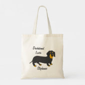 Dachshund ontwerp gepersonaliseerd tote bag (Achterkant)