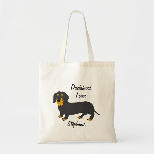 Dachshund ontwerp gepersonaliseerd tote bag (Voorkant)