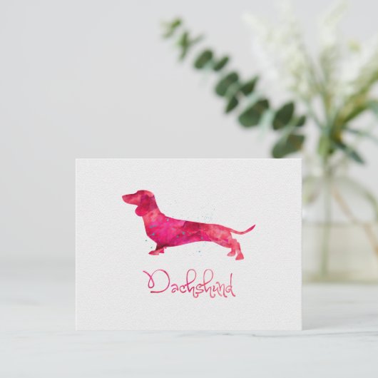 Dachshund - Ontwerp van Waterverf Briefkaart (Staand voorkant)