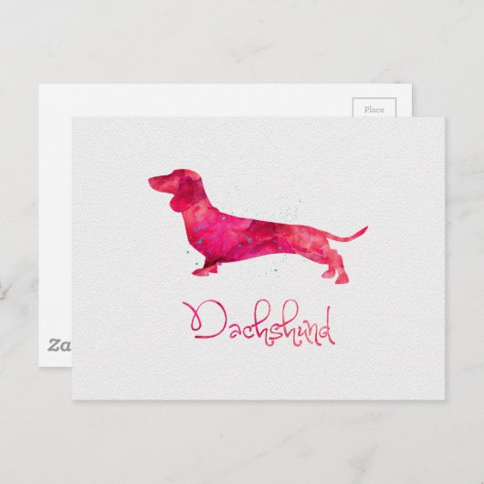 Dachshund - Ontwerp van Waterverf Briefkaart (Voorkant / Achterkant)