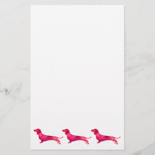 Dachshund - Ontwerp van Waterverf Briefpapier (Voorkant)