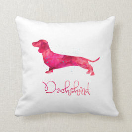 Dachshund - Ontwerp van Waterverf Kussen