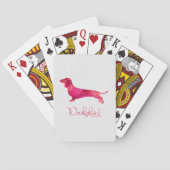 Dachshund - Ontwerp van Waterverf Pokerkaarten (Achterkant)