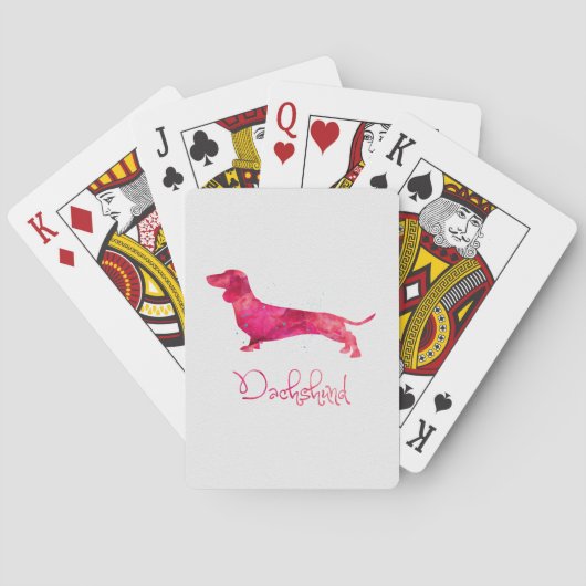 Dachshund - Ontwerp van Waterverf Pokerkaarten (Achterkant)