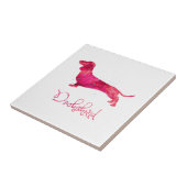 Dachshund - Ontwerp van Waterverf Tegeltje (Zijkant)