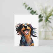 Dachshund-ontwerp voor plezier en afspelen briefkaart (Staand voorkant)