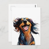 Dachshund-ontwerp voor plezier en afspelen briefkaart (Voorkant / Achterkant)