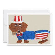Dachshund Oom Sam Uitnodiging