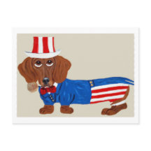 Dachshund Oom Sam Uitnodiging