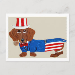 Dachshund Oom Sam Uitnodiging Briefkaart