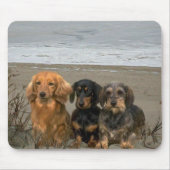 Dachshund op Beach Mousepad Muismat (Voorkant)