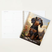 Dachshund op een log gepersonaliseerd planner (Display)