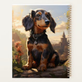 Dachshund op een log gepersonaliseerd planner (Achterkant)