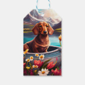 Dachshund op een peddel: Een Schilderachtig avontu Cadeaulabel (Achterkant)