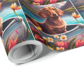 Dachshund op een peddel: Een Schilderachtig avontu Cadeaupapier (Rol Hoek)