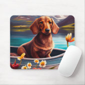 Dachshund op een peddel: Een Schilderachtig avontu Muismat (Met muis)