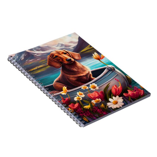 Dachshund op een peddel: Een Schilderachtig avontu Notitieboek (Rechterzijde)