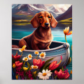 Dachshund op een peddel: Een Schilderachtig avontu Poster (Voorkant)