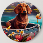 Dachshund op een peddel: Een Schilderachtig avontu Ronde Button 6,0 Cm (Voorkant)