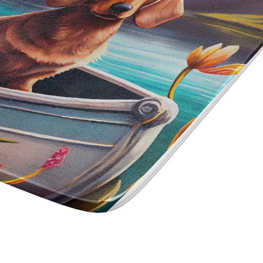 Dachshund op een peddel: Een Schilderachtig avontu Snijplank (Hoek)