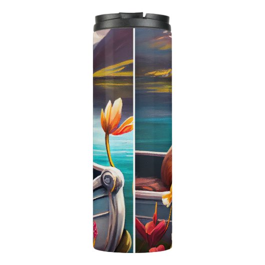 Dachshund op een peddel: Een Schilderachtig avontu Thermosbeker (Achterkant)