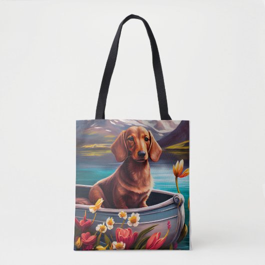 Dachshund op een peddel: Een Schilderachtig avontu Tote Bag (Voorkant)