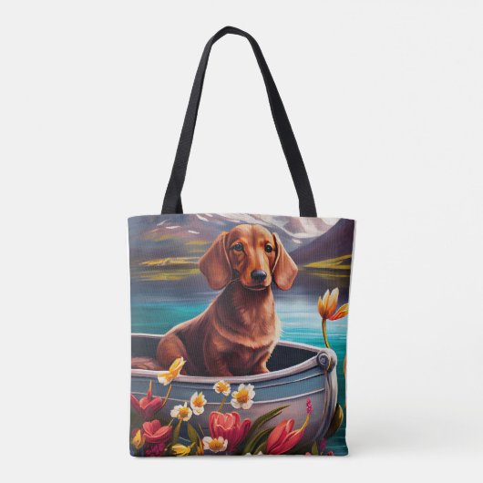 Dachshund op een peddel: Een Schilderachtig avontu Tote Bag (Achterkant)