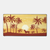 Dachshund op het strand bij zonsondergang | Wiener Bureaumat (Voorkant)