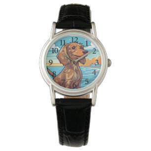 Dachshund op het strand horloge
