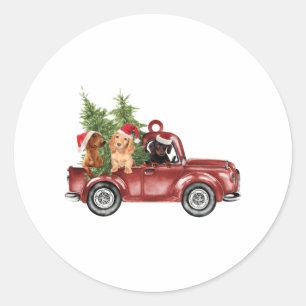 Dachshund op Ornamenten voor kerstfeestdagen in de Ronde Sticker