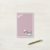 Dachshund op skateboard Post-it Notes (Op bureau)