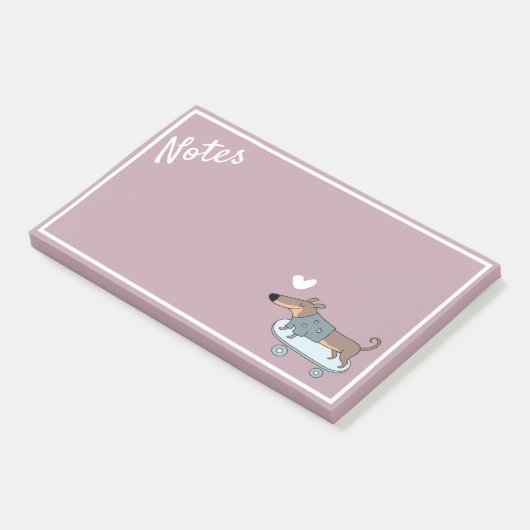 Dachshund op skateboard Post-it Notes (Schuin)