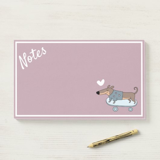 Dachshund op skateboard Post-it Notes (Op bureau)