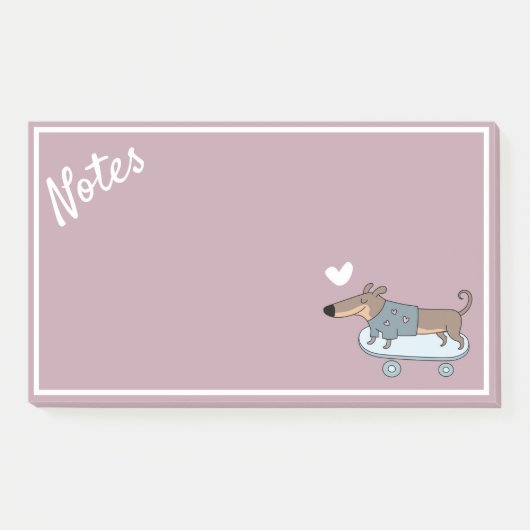 Dachshund op skateboard Post-it Notes (Voorkant)