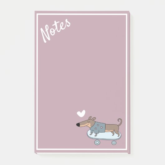 Dachshund op Skateboard Post-It Notities Post-it® Notes (Voorkant)