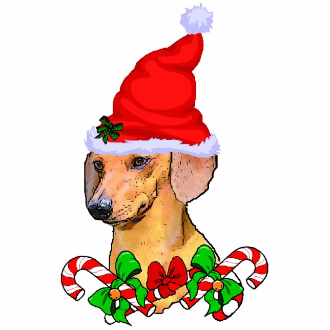 Dachshund-Ornament met kerstcadeaus Fotobeeldje Ornament (Voorkant)