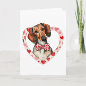 Dachshund Ouder Liefde Waterverf Gepersonaliseerd Feestdagen Kaart (Voorkant)
