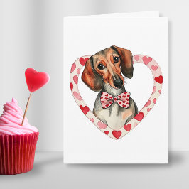 Dachshund Ouder Liefde Waterverf Gepersonaliseerd Feestdagen Kaart