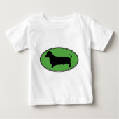 Dachshund Oval Green-Plain (Voorkant)