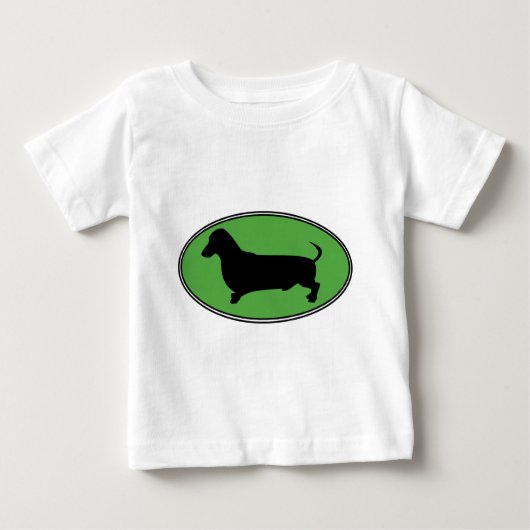Dachshund Oval Green-Plain (Voorkant)