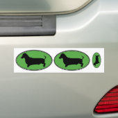 Dachshund Oval Green-Plain Bumpersticker (Op auto)