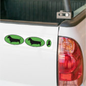 Dachshund Oval Green-Plain Bumpersticker (Op Truck)