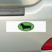 Dachshund Oval Green-Plain Bumpersticker (Op auto)