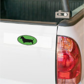 Dachshund Oval Green-Plain Bumpersticker (Op Truck)