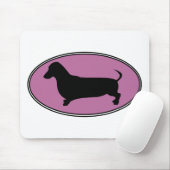 Dachshund Oval Roze Muismat (Met muis)