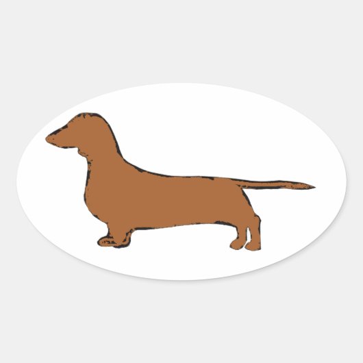 dachshund ovale sticker (Voorkant)