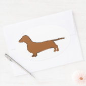dachshund ovale sticker (Envelop)