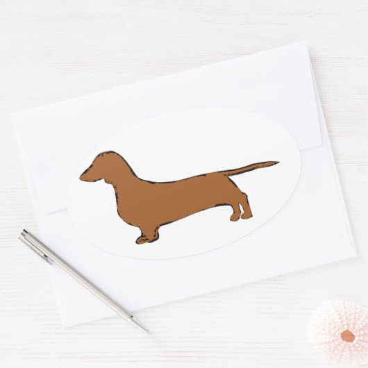 dachshund ovale sticker (Envelop)